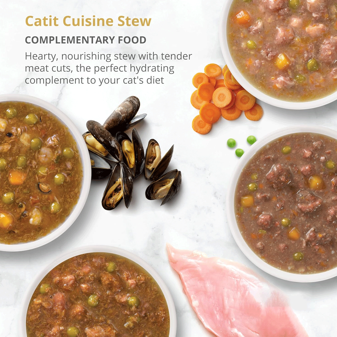  Υγρή τροφή Catit Cuisine στιφάδο θαλασσινών για γάτες 95 gr .