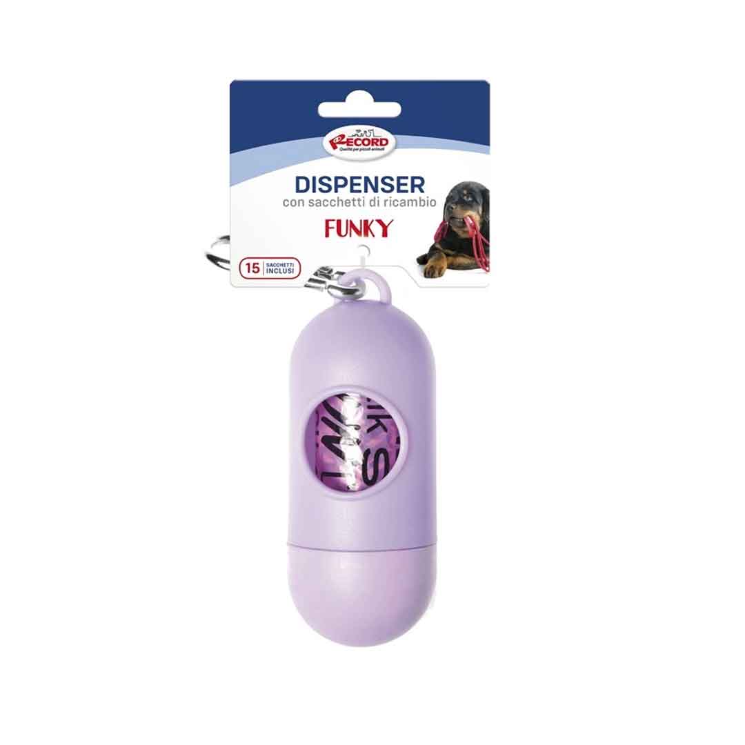 Record Funky dog Θήκη με Σακούλες Απορριμάτων Μωβ