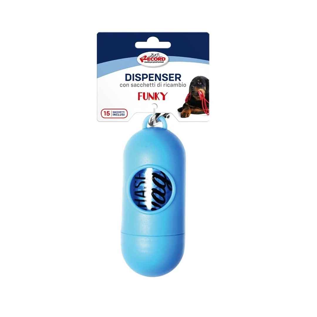 Record Funky dog Θήκη με Σακούλες Απορριμάτων Μπλέ