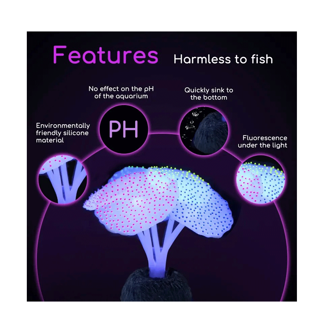 Nobleza Διακοσμητικό Mανιτάρι ενυδρείου που φωσφορίζει 10,5 cm.