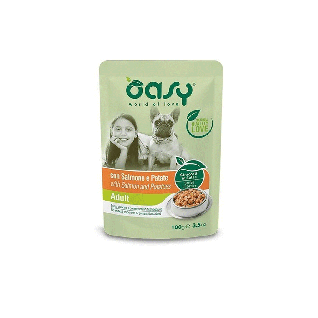 Oasy Υγρή Τροφή Σκύλων σε Φακελάκι με Σολομό και Λαχανικά 100gr