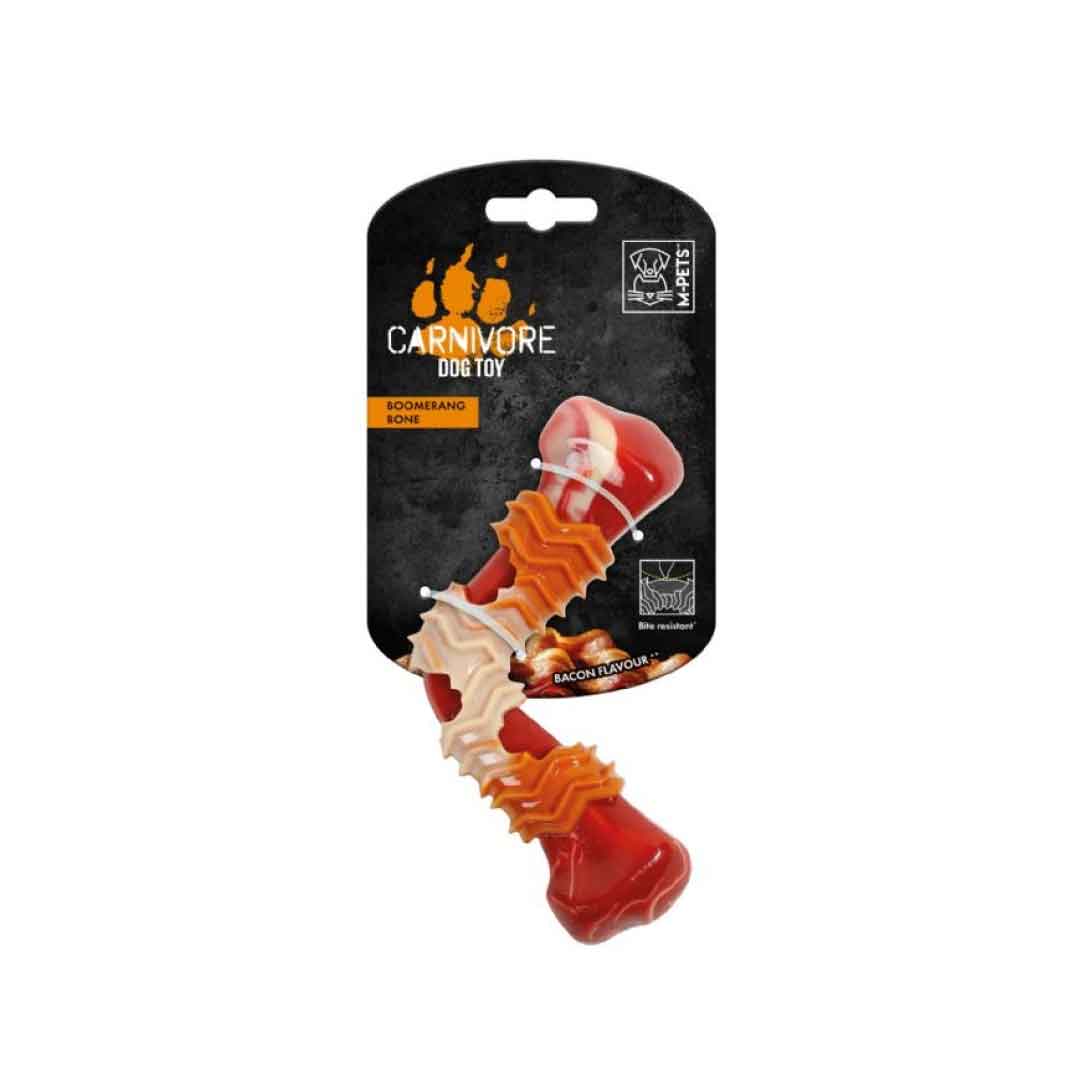 M-pets Carnivore Dog Toy Boomerang Bone Γεύση Μπέικον S