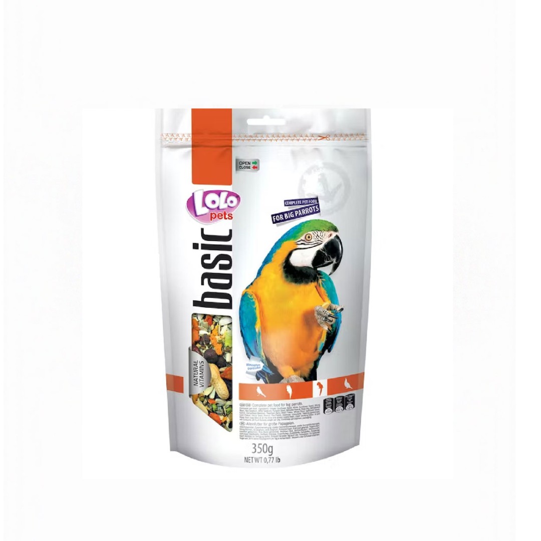 Lolo Pets Basic Τροφή για Μεγάλους Παπαγάλους 0.35kg
