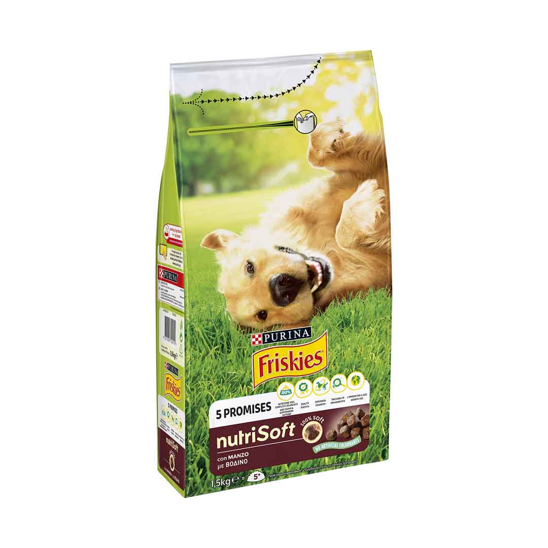 Purina Friskies Nutri Soft 1.5kg Ξηρά Τροφή Σκύλων με Βοδινό