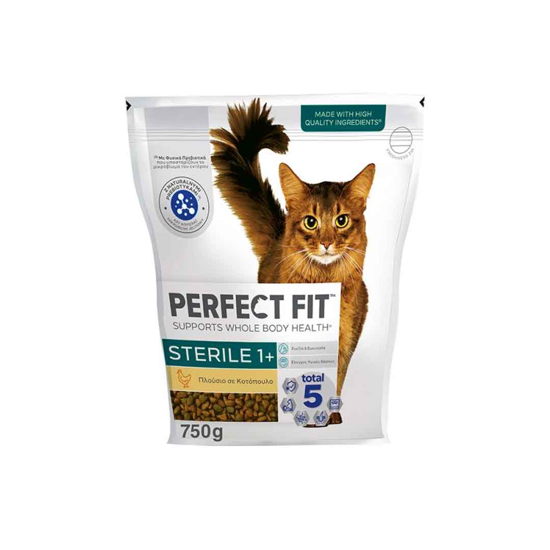 Perfect Fit Sterilised 1+ Adult για Στειρωμένες Γάτες με Κοτόπουλο 750gr