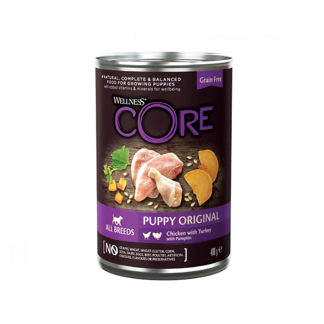 Wellness Core Duo Protein Υγρή Τροφή για Κουτάβι με Γαλοπούλα και Κοτόπουλο χωρίς Σιτηρά σε Κονσέρβα 400γρ.
