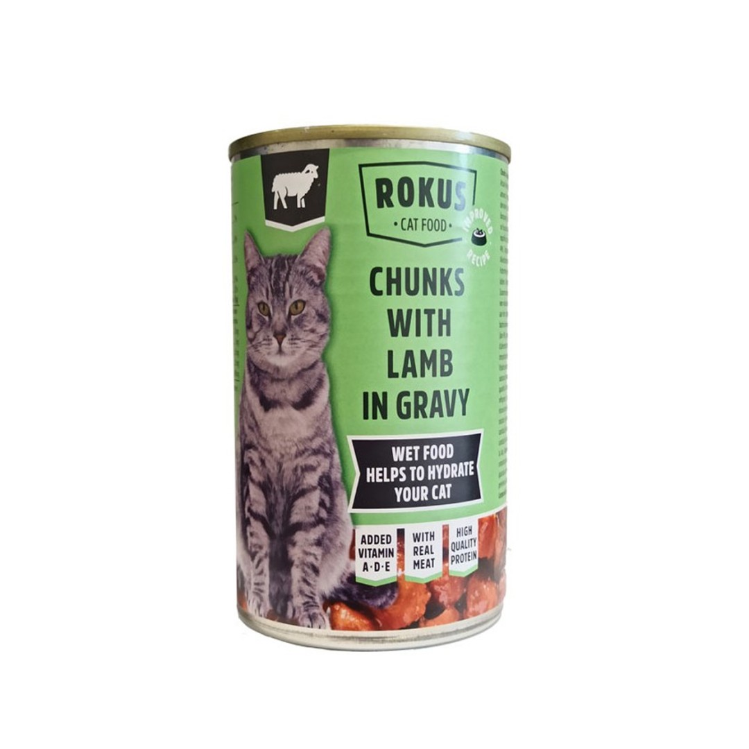 Rokus Υγρή Τροφή για Ενήλικες Γάτες σε Κονσέρβα με Αρνί 415gr