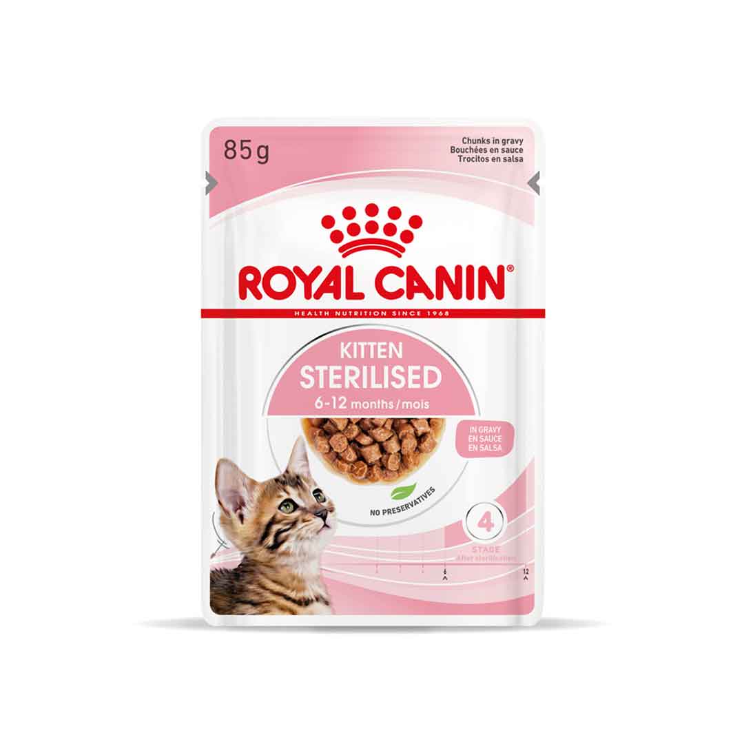 Royal Canin Sterilised Kitten Υγρή Τροφή για Ανήλικες Στειρωμένες Γάτες σε Φακελάκι Gravy 85gr