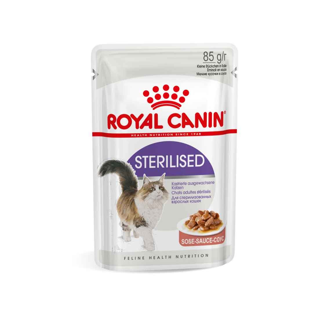 Royal Canin Sterilised Gravy Φακελάκι για Ενήλικες Γάτες με Ψιλοκομμένες Φέτες σε Σάλτσα 85gr